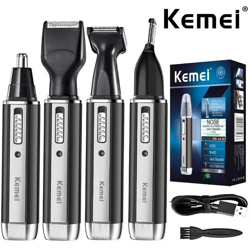 Grooming Men'S Eyebrows - Kemei 4 in 1 トリマー男性用電動鼻と耳トリマー充電式トリマー毛ひげ鼻と耳クリーナーグルーミングセット