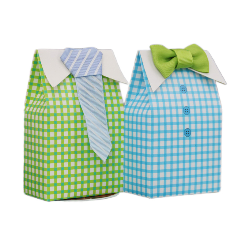 Men'S Grooming Bag - 10個蝶ネクタイ私リトルマンキャンディーボックスチェック柄の結婚式の好意のギフトボックスのベビーシャワーのゲスト包装袋誕生日パーティーの装飾