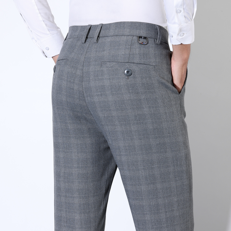男性用のクラシックなストライプのスーツパンツ,綿の市松模様の - Men'S Groom のレビューと価格