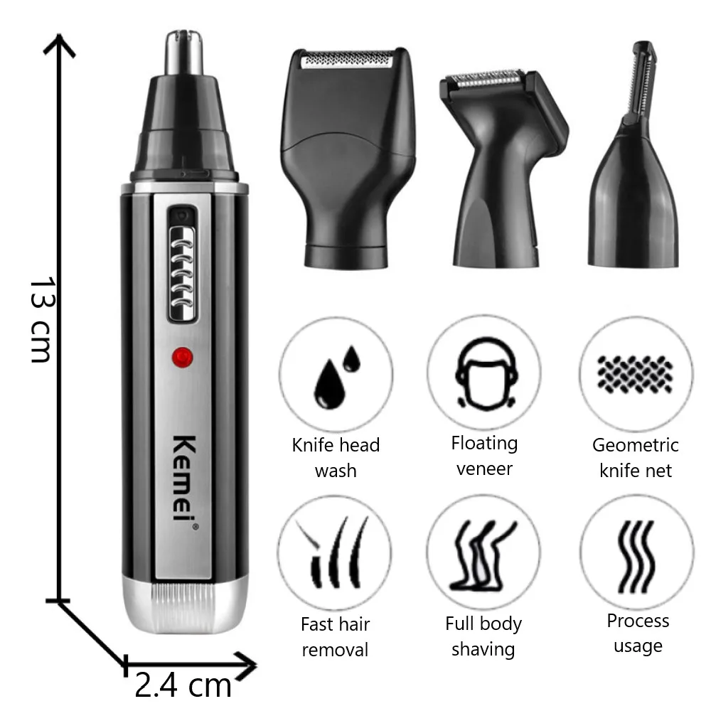 Kemei 4 in 1 トリマー男性用電動鼻と耳トリマー充 - Grooming Men'S Eyebrows のレビューと価格