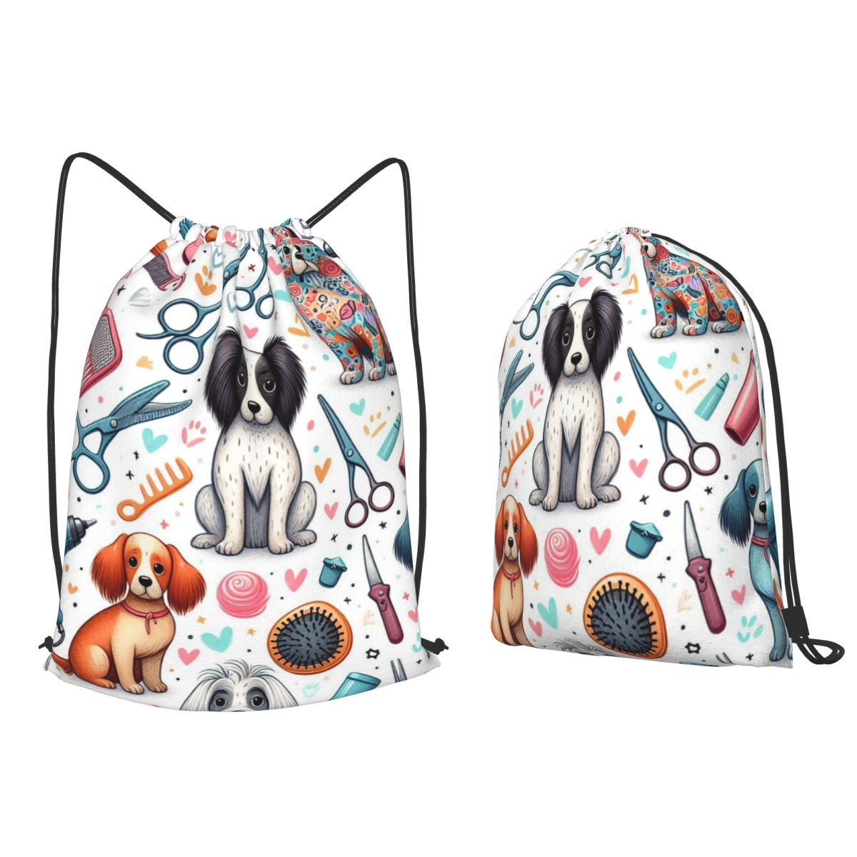 犬のグルーミングプリントバックパックカジュアル巾着バッグ収納 - Men'S Grooming Bag のレビューと価格