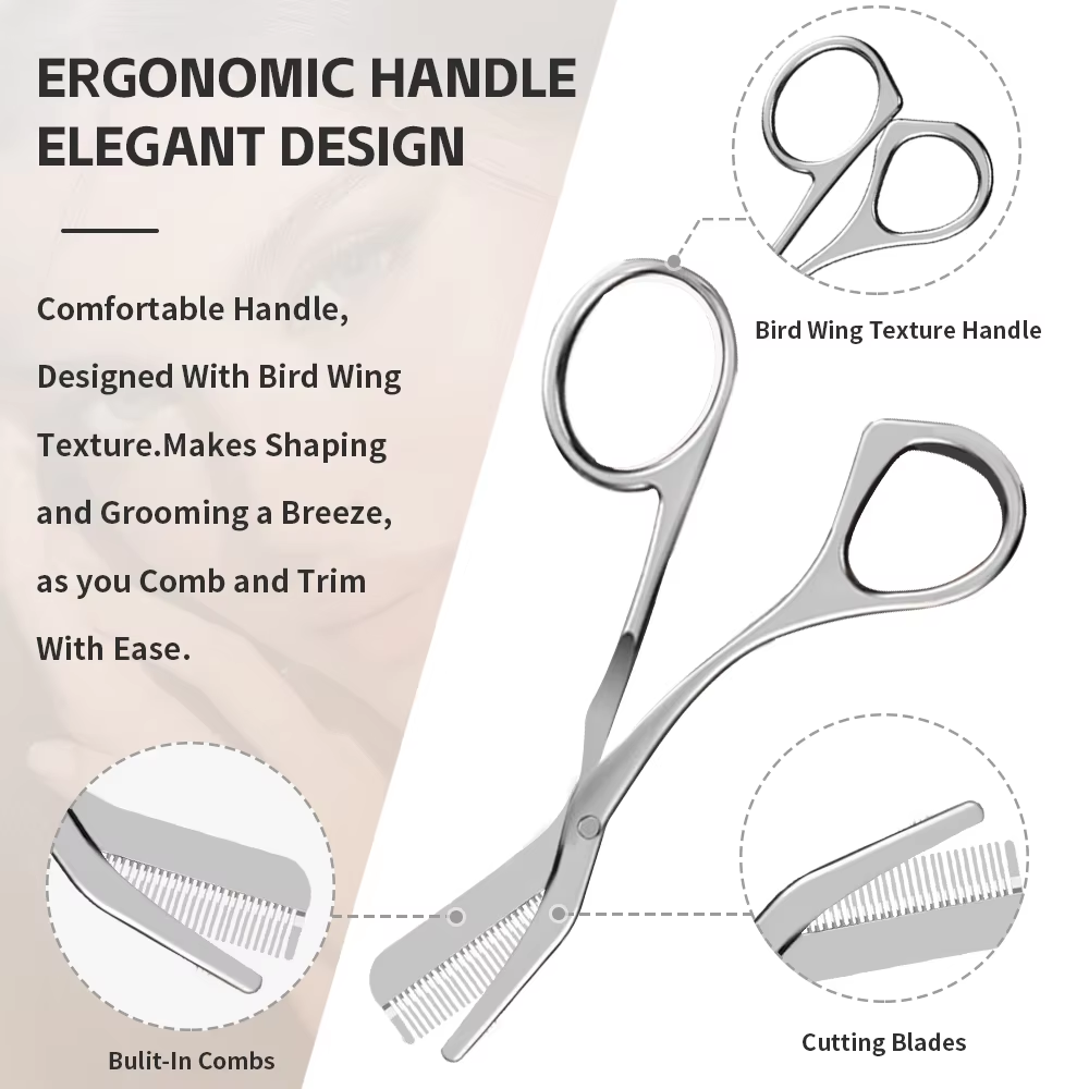 1セットの眉毛グルーミングツール、櫛付き眉毛グルーミングハサ - Grooming Men'S Eyebrows のレビューと価格