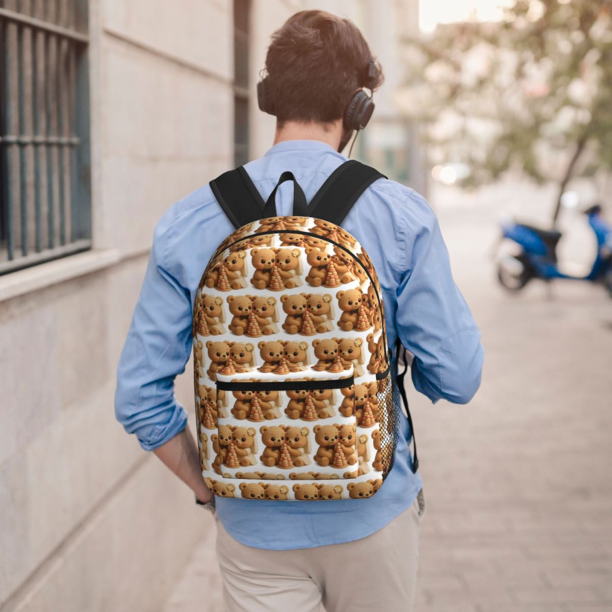 クマの新郎新婦がマカロンタワーを共有する学生用バックパック、 - Men'S Grooming Bag のレビューと価格