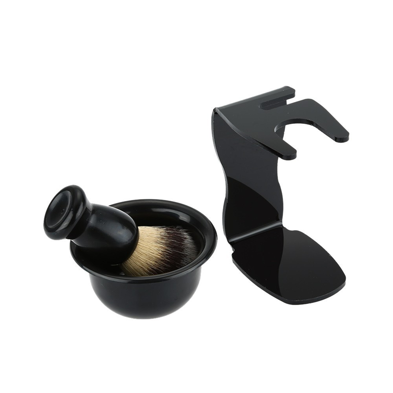 シェービングブラシとアクリルスタンド付きボウル ブラック メ - Men'S Grooming Facial のレビューと価格