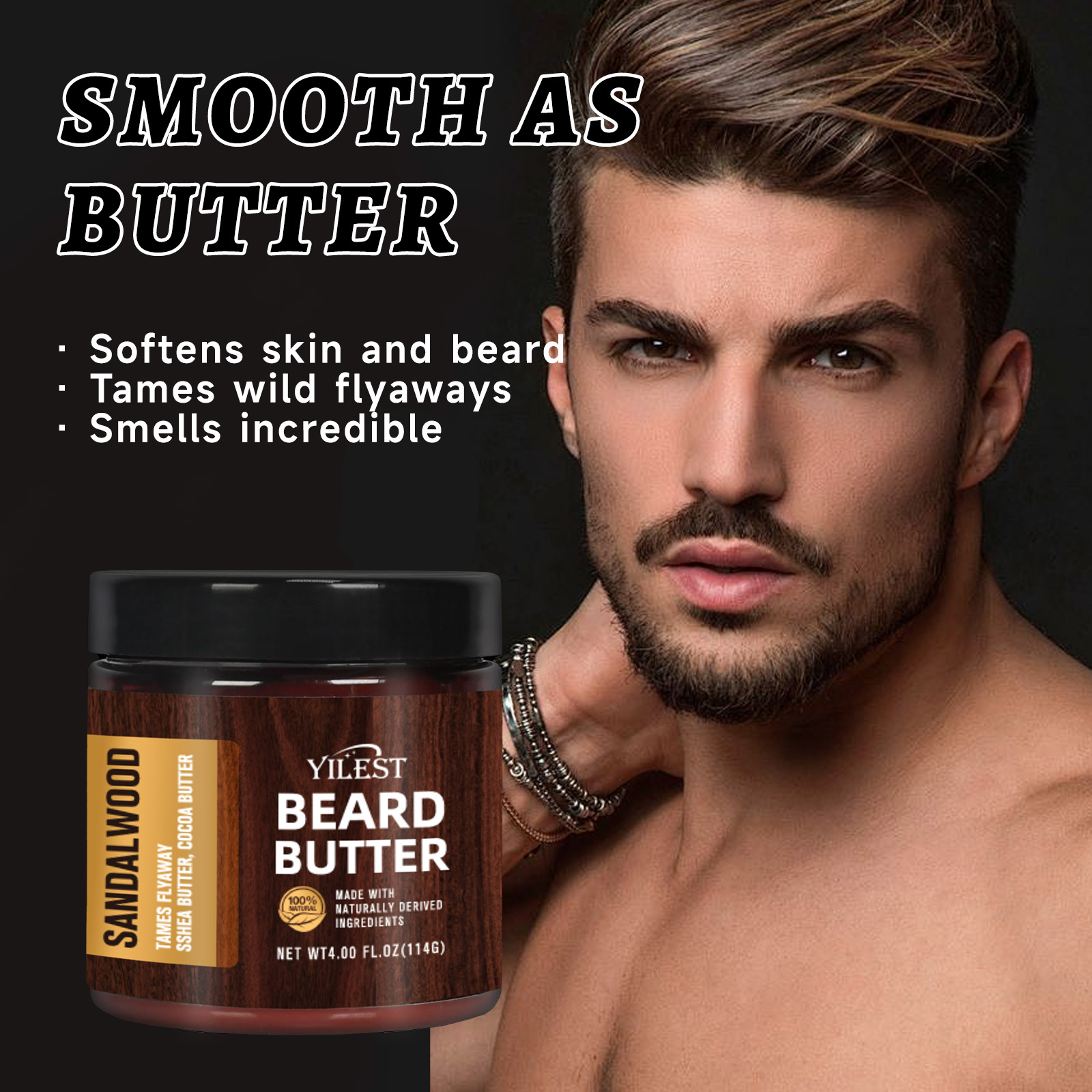 114g サンダルウッド ビアードバター メンズ用 天然コン - Aftershave Balm Mens のレビューと価格