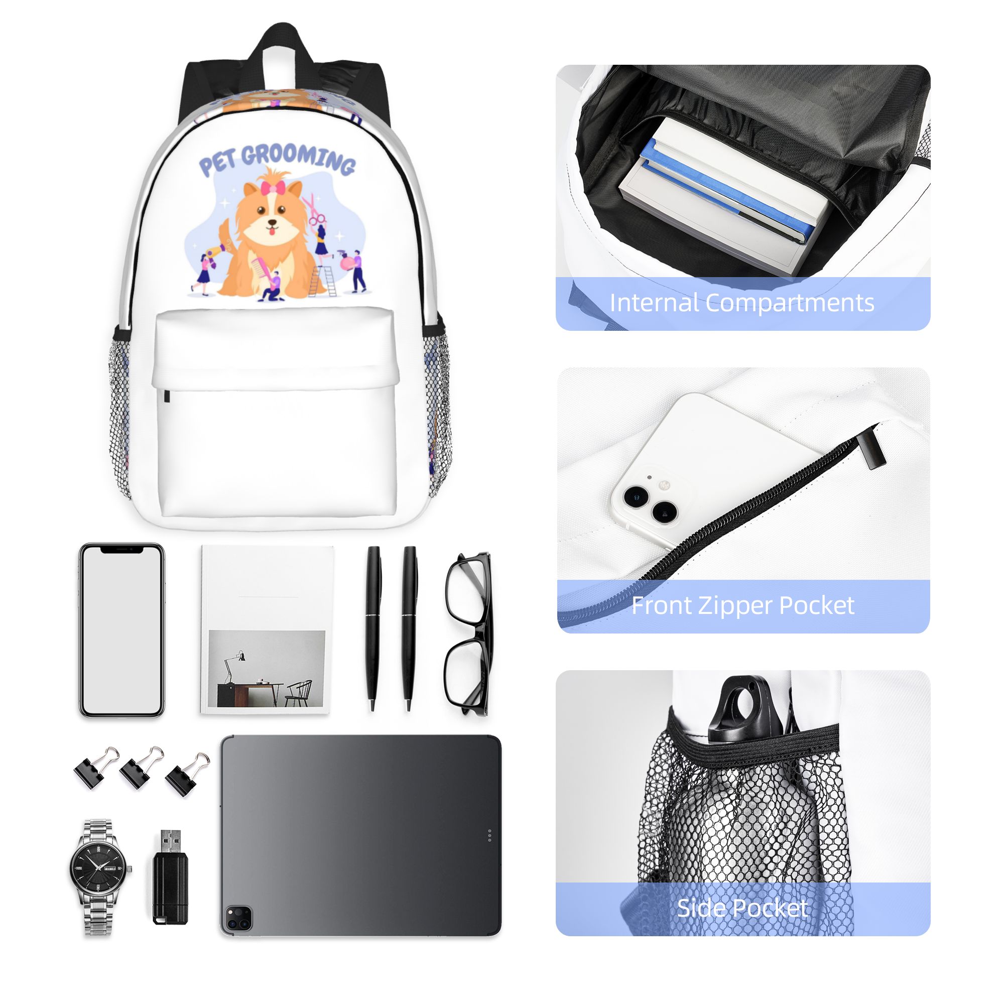 犬猫用ペットグルーミングバックパック、大容量デイパック、男の - Men'S Grooming Bag のレビューと価格