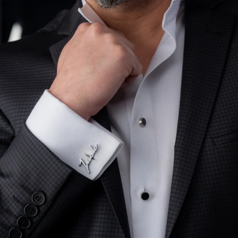 カスタムネームカフスボタン 18K金メッキステンレス鋼製 パ - Men'S Groom のレビューと価格