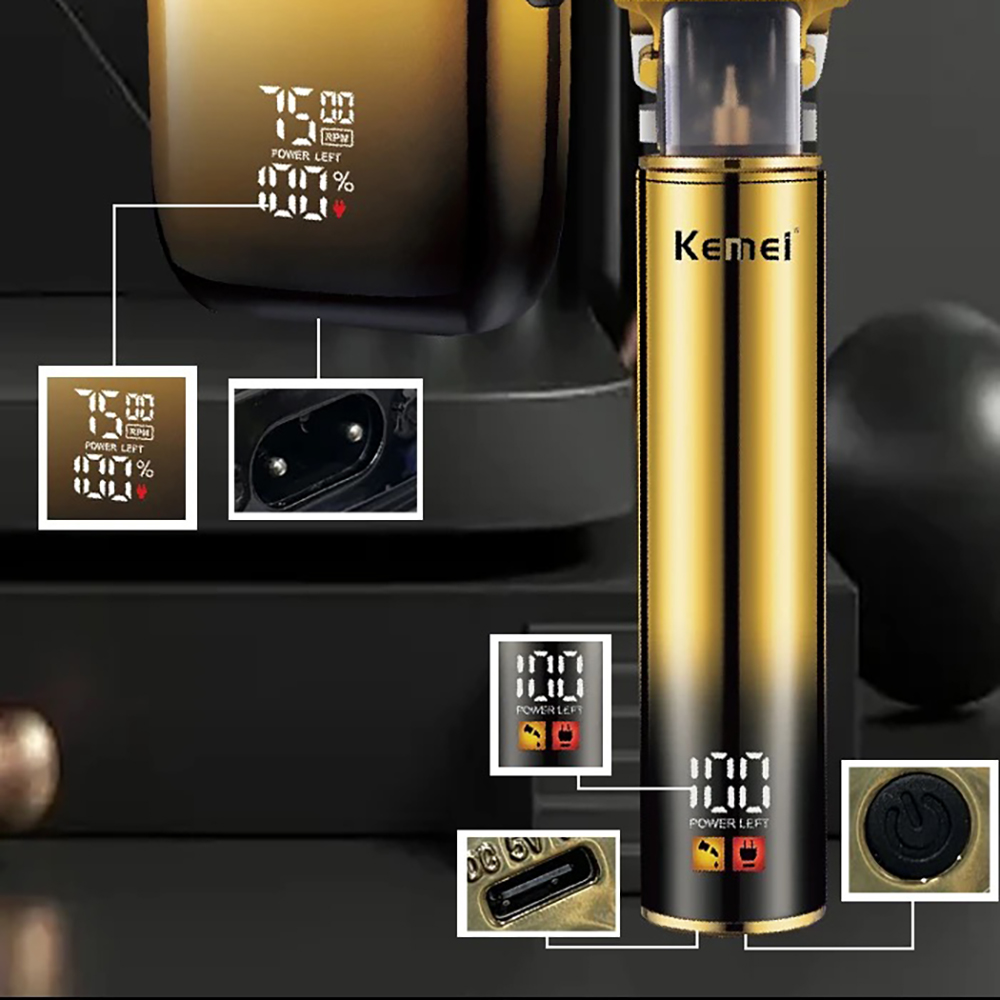 Kemei-男性用のプロ用電気シェーバーあごひげクリッパー - Grooming Men'S Eyebrows のレビューと価格