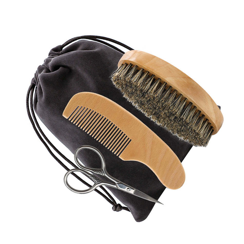 男性用髭スタイリングセット1セット、プレミアム髭ブラシ、櫛、 - Men'S Grooming Bag のレビューと価格