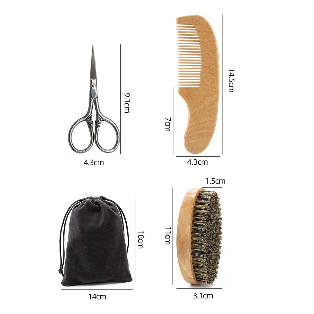 男性用髭スタイリングセット1セット、プレミアム髭ブラシ、櫛、 - Men'S Grooming Bag のレビューと価格
