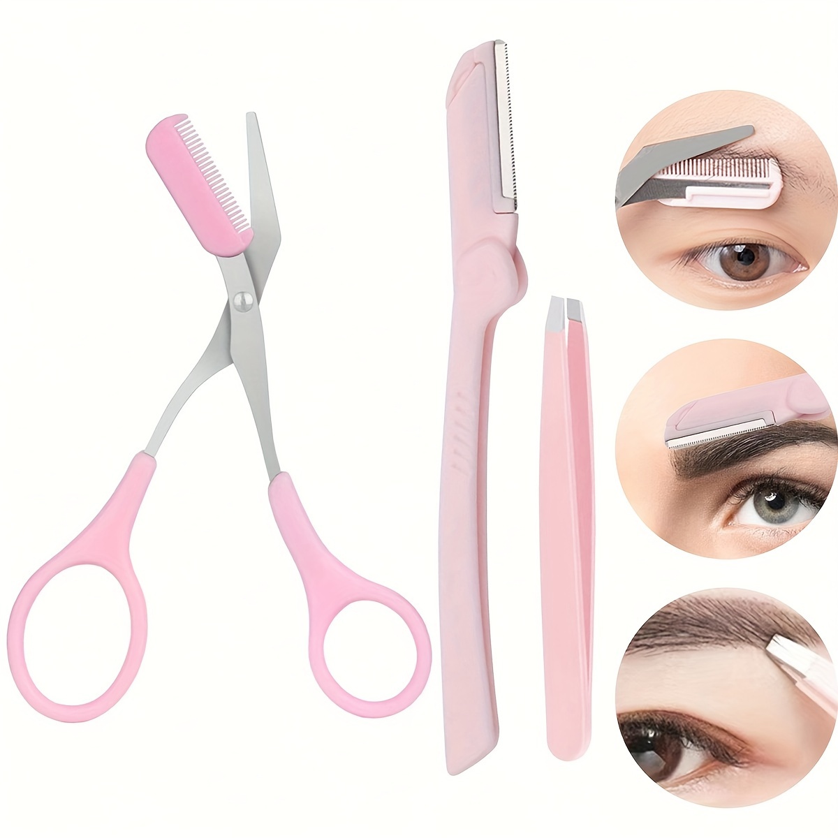 3点セット 眉毛キット 女性と男性用 ステンレス製 眉毛グル - Grooming Men'S Eyebrows のレビューと価格